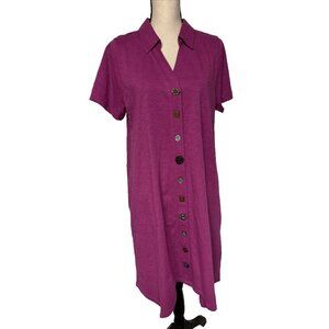 Soft Surroundings Dress Pretty Buttons Women's Size L Danielle Button NWT $99